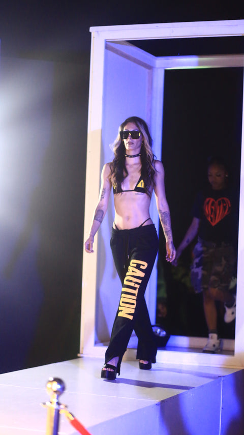 Caution flare sweatpants
