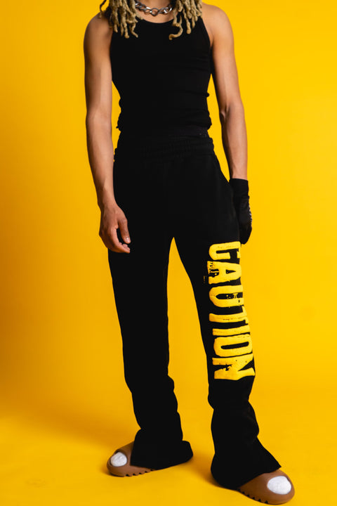 Caution flare sweatpants